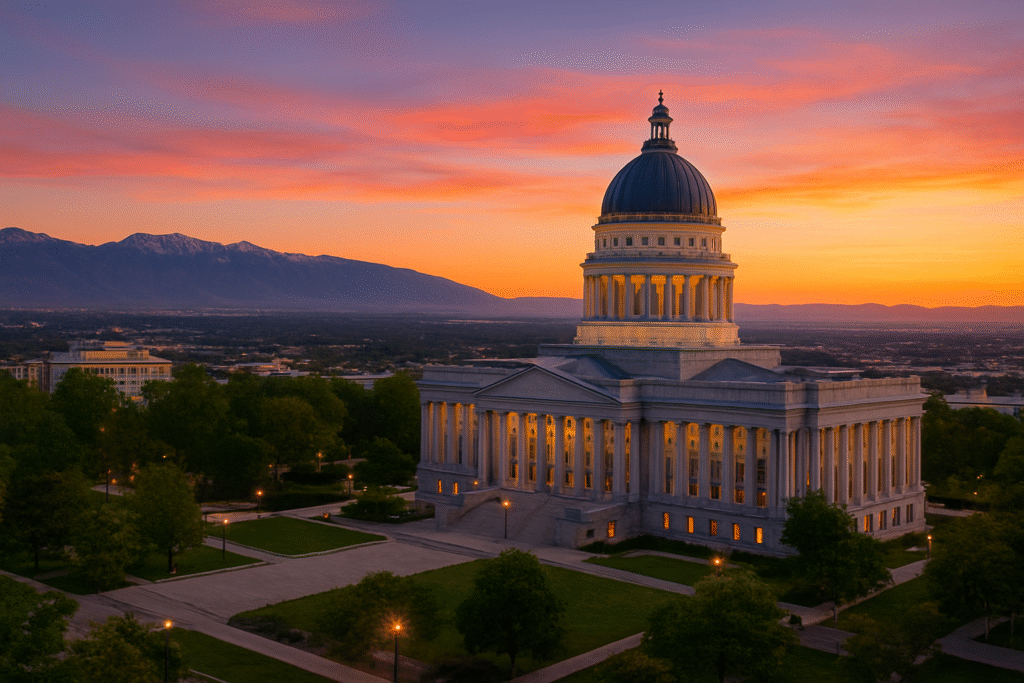 Utah State Capitol at Sunset – Salt Lake City Utah State Capitol building in Salt Lake City at sunset